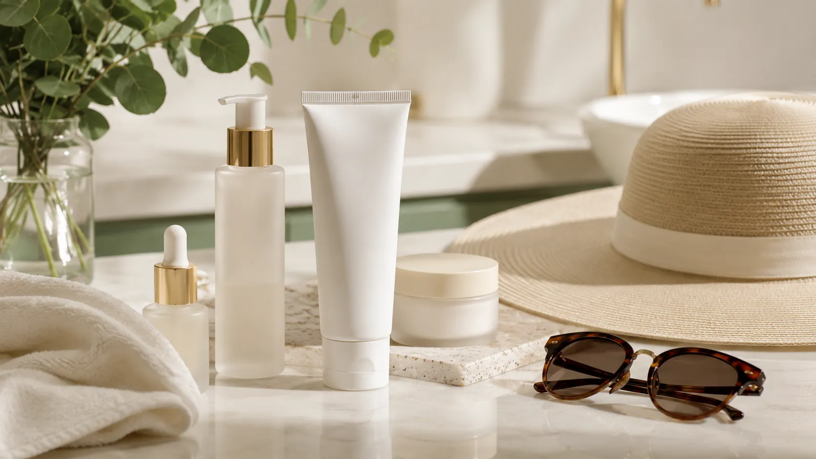 Preparo técnico para peeling superficial Mãos com luvas preparando solução de peeling superficial em bancada de clínica estética